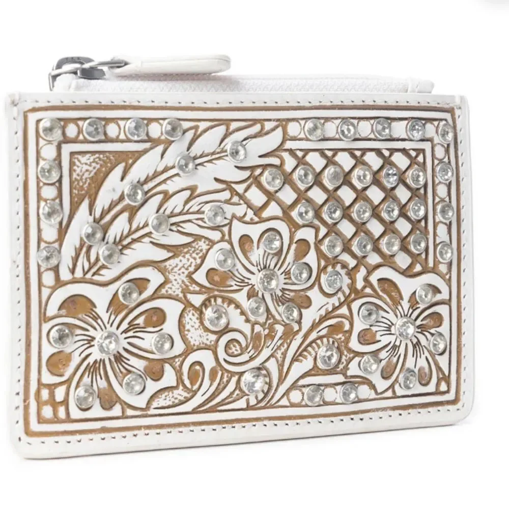 Sparkling Desert Moon Credit Card Holder In Chocolate White